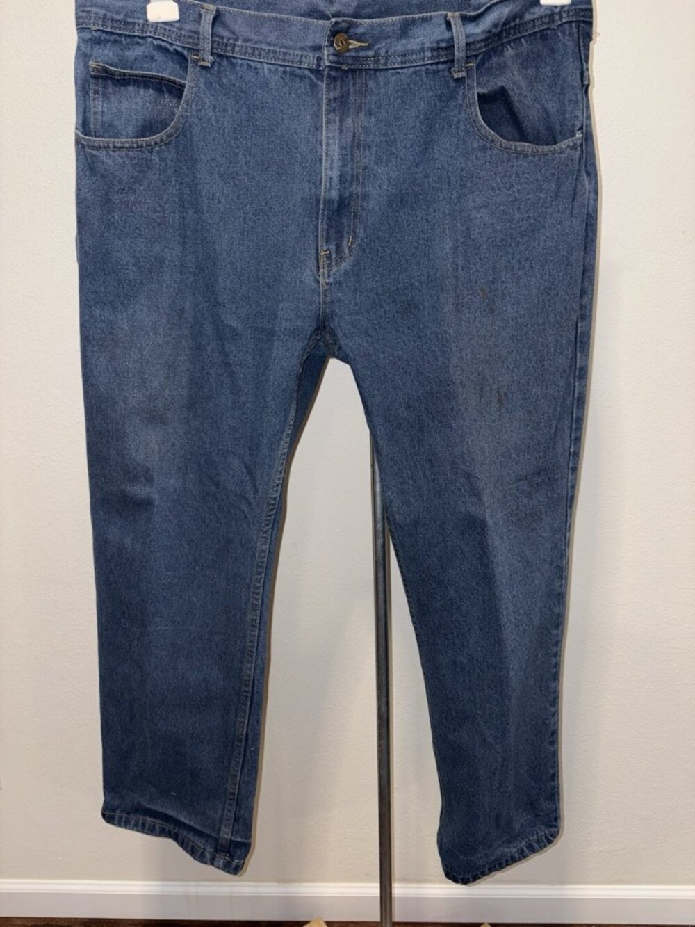 Key Jeans  Blue Denim Straight Cut Men 40X30 Cotton Blend  Regular Fit